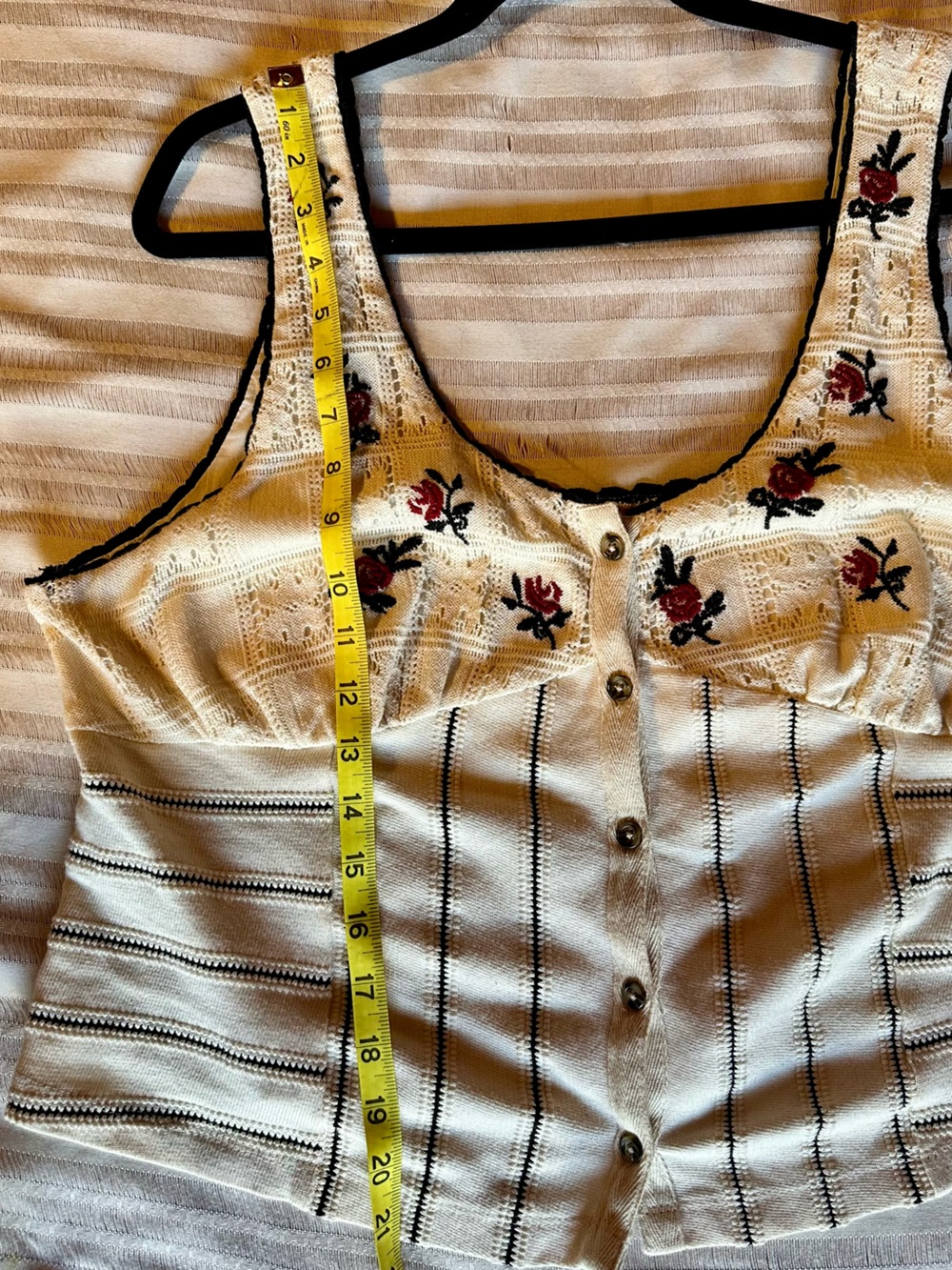Free People Embroidered Rose Knit Tank - Picture 7 of 10